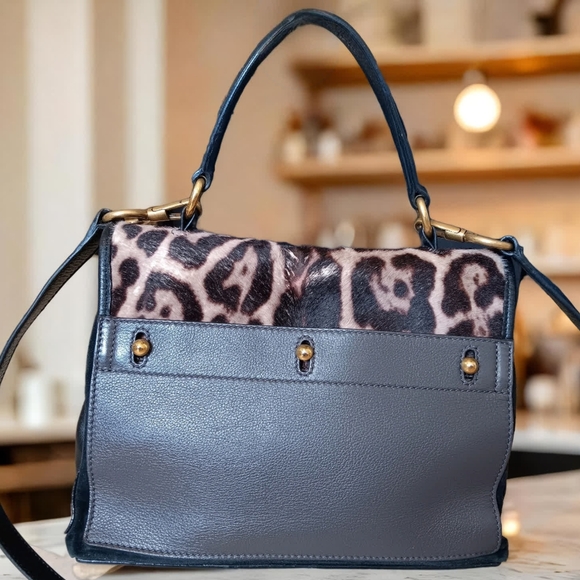 Yves Saint Laurent EUC ✨️ Black Leather Pony Hair Muse Two ways Bag - Picture 9 of 17